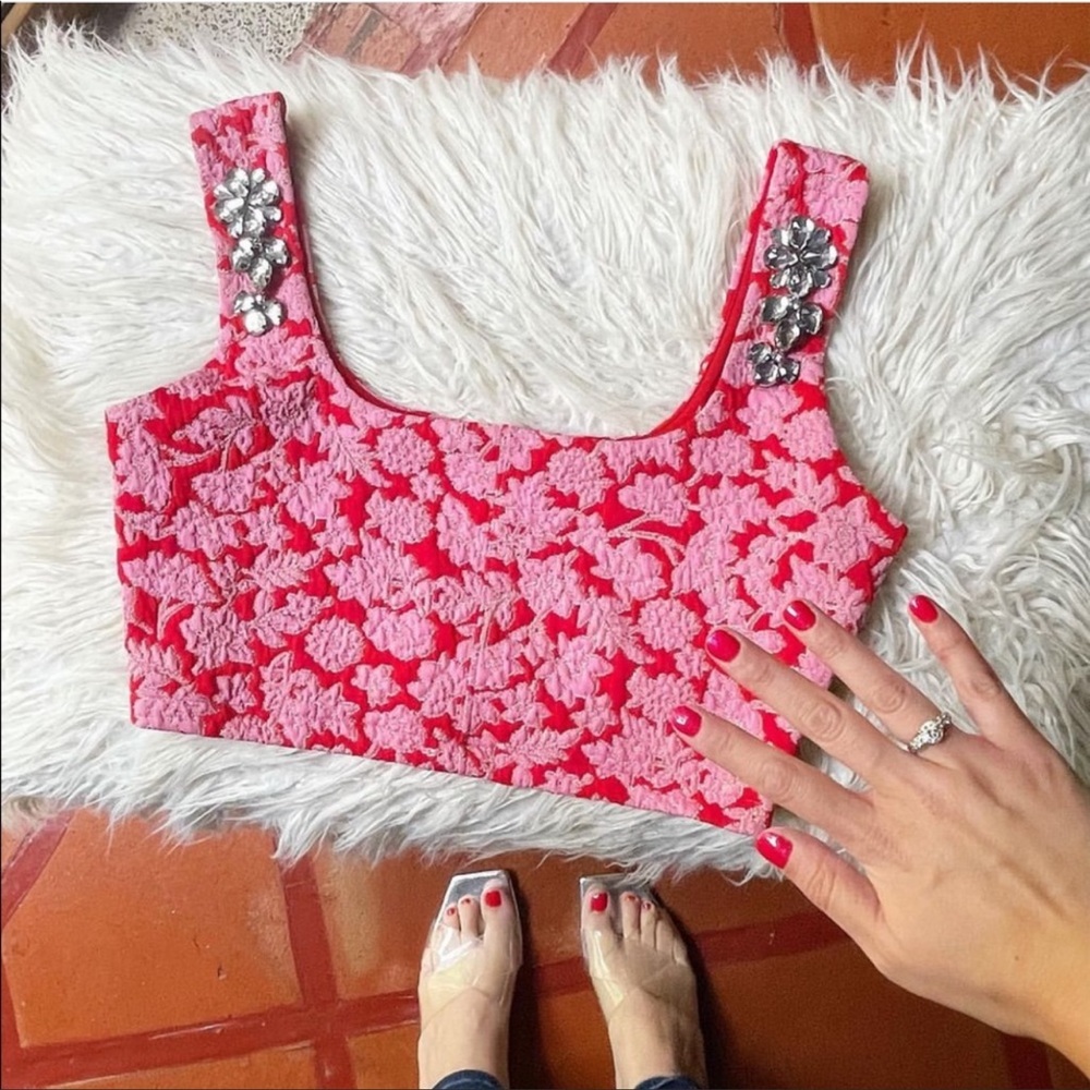 ZARA PEBBLE PINK CROP TOP - Picture 11 of 11